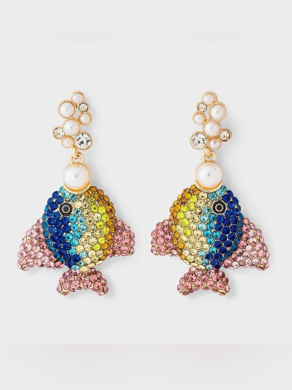 New SUGARFIX by BaubleBar Catch of the Day Crystal Fish Drop Earrings
